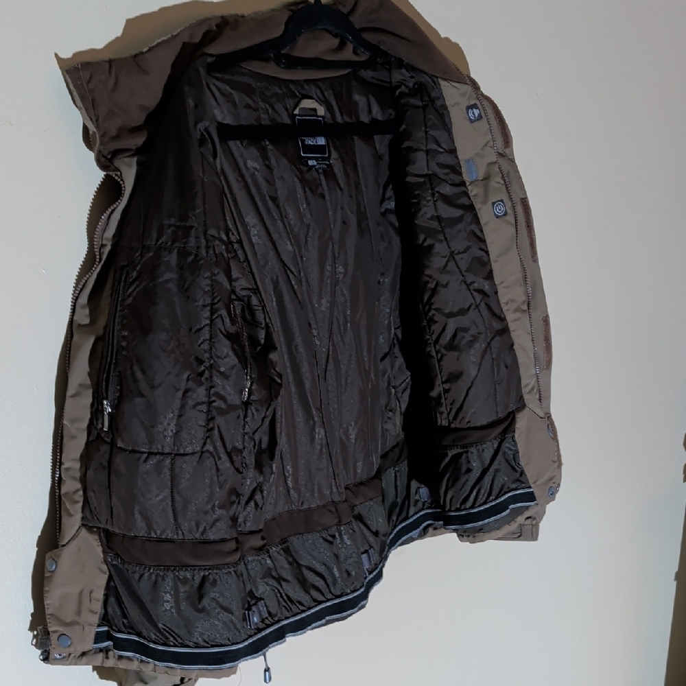 The North Face Taupe Jacket with White Side Panels - Picture 7 of 14